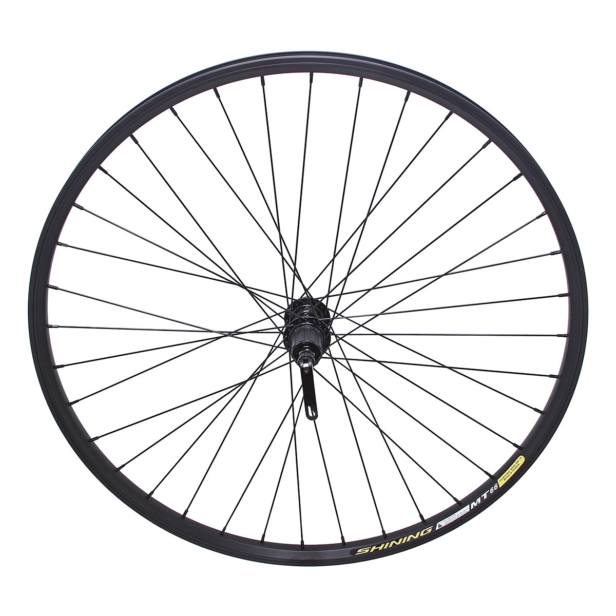 29 Inch x 29mm Alloy Rear Wheel Cassette 36 Spoke 14G Black 3/8 Q.R/Axle Double Wall Black.
