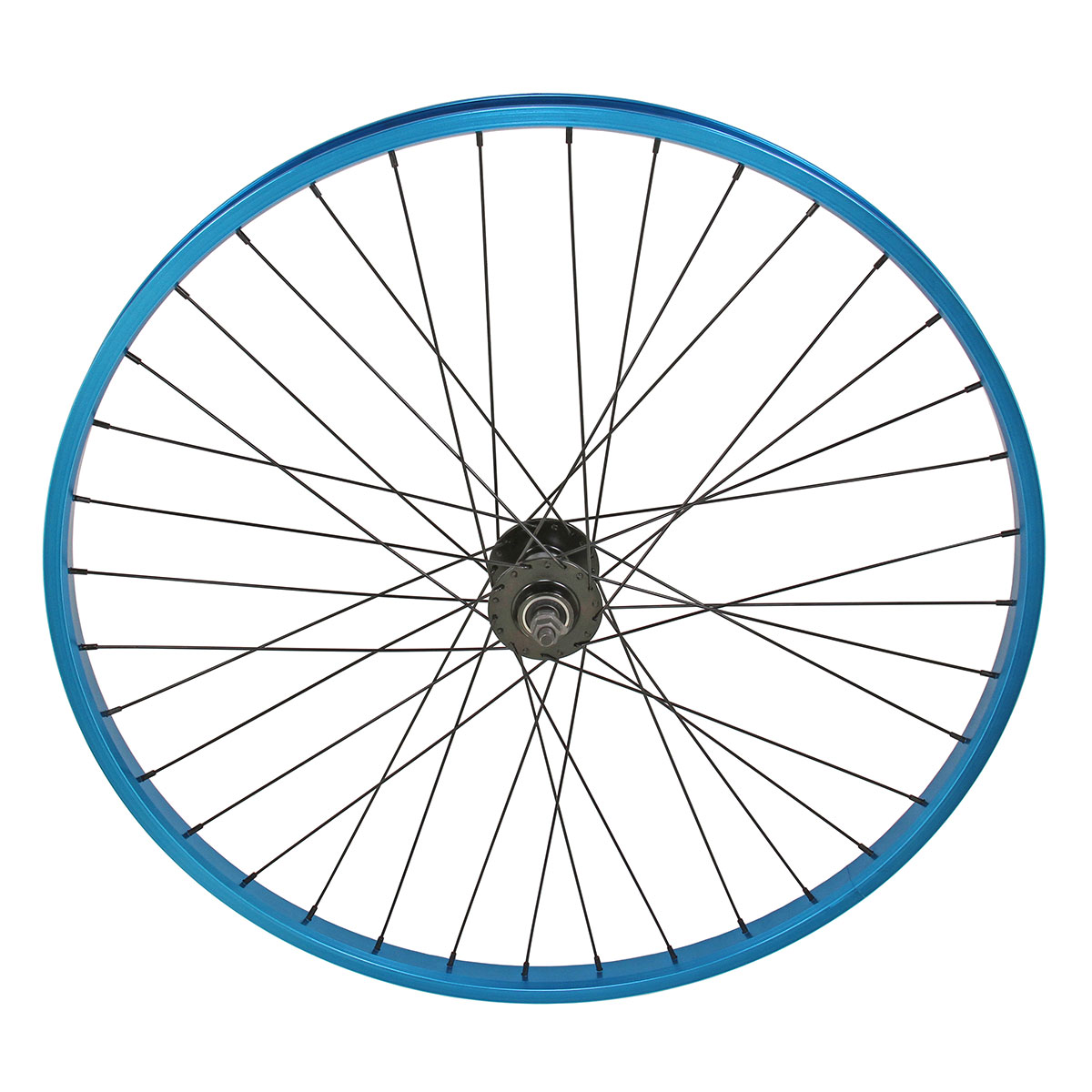 29 Inch x 30mm Alloy Front Wheel 36 Spoke 14G Blue 3/8 Axle Double Wall Blue.