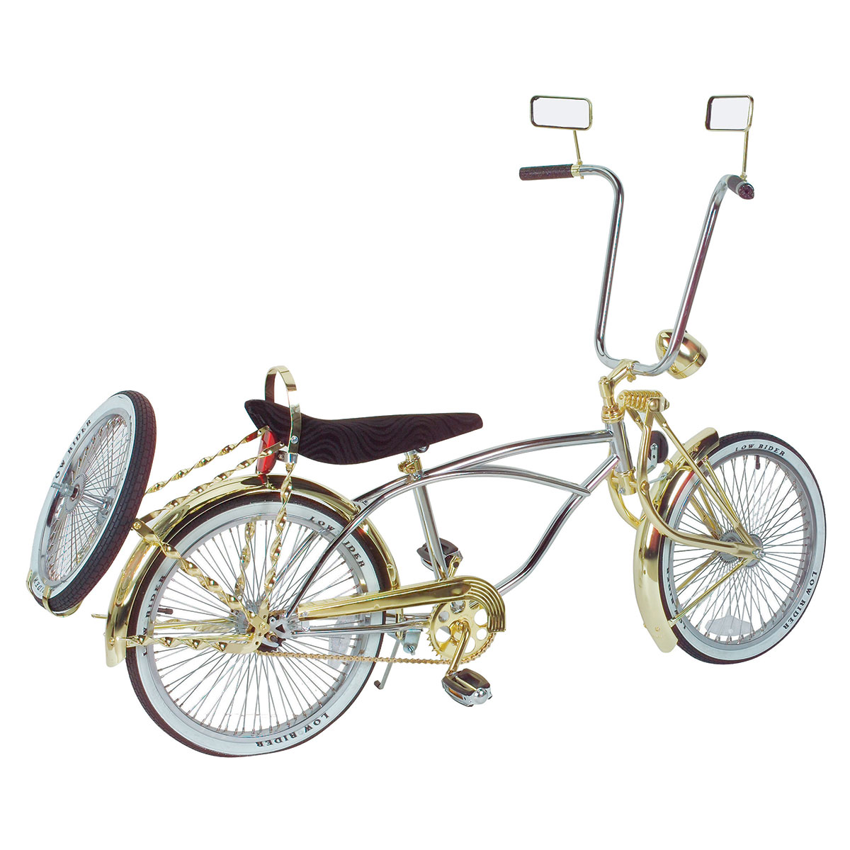 20 Vintage Lowrider Bike 535-3 Chrome-Gold.