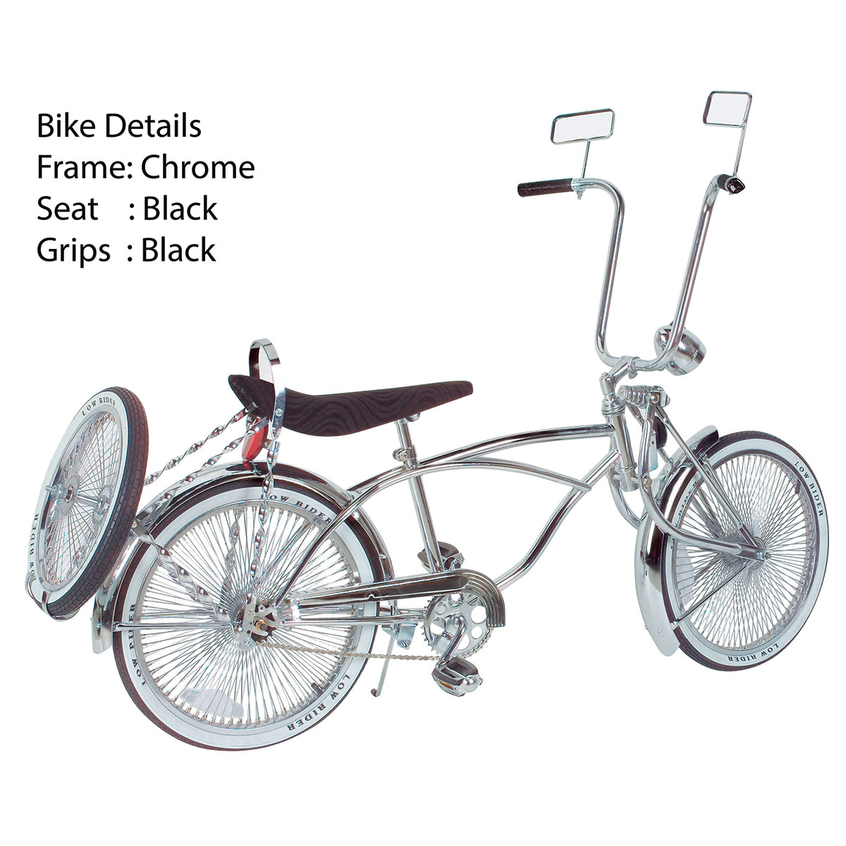 20 Vintage Lowrider Bike 536-3 Chrome.