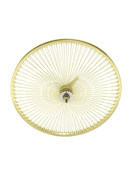 26 Steel Coaster Wheel 144 Spoke 14gGold 3/8 Axle Single Wall Gold.